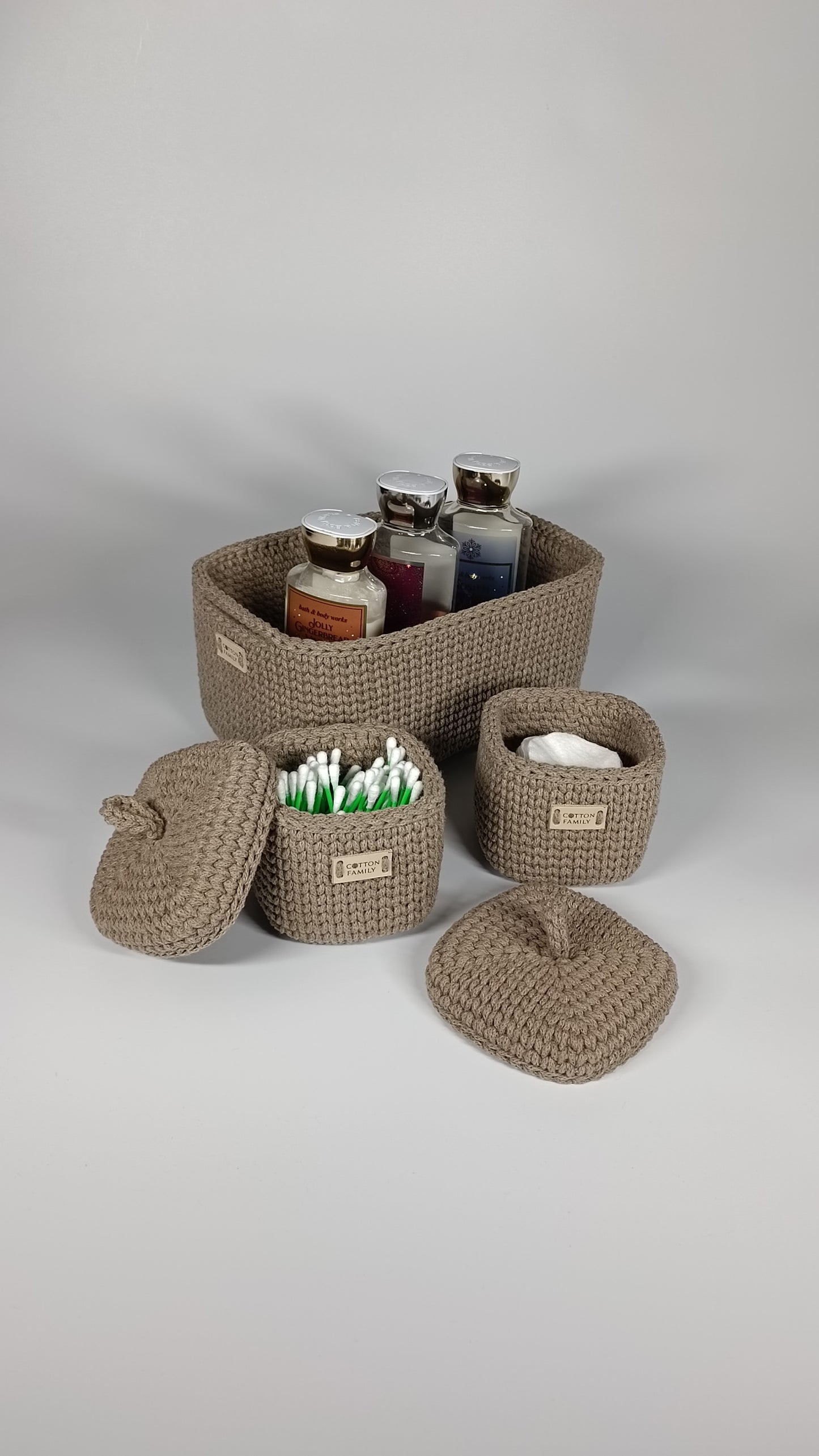 QUAD BOX Set — Coffee | Deep Neutral Handmade Organizers