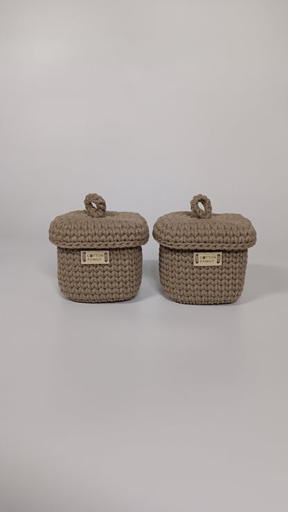 QUAD BOX Set — Coffee | Deep Neutral Handmade Organizers