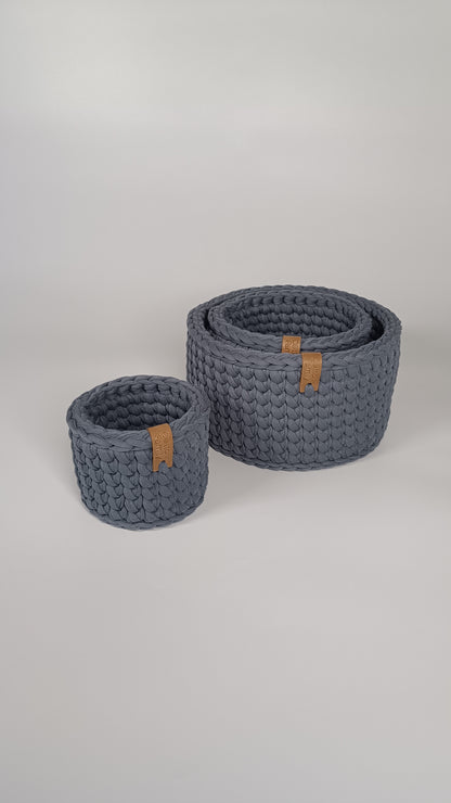 "CLASSIC" Set of 3 Round Organizer Baskets