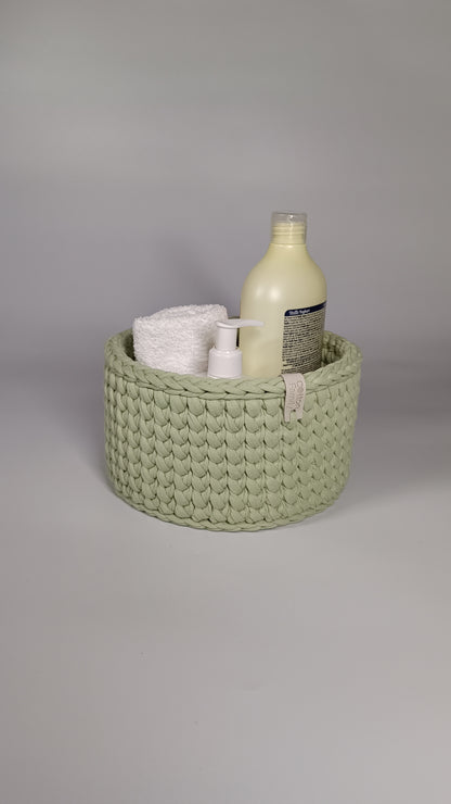 CLASSIC Set — Matcha | Handmade Round Crochet Storage Baskets (Set of 3)