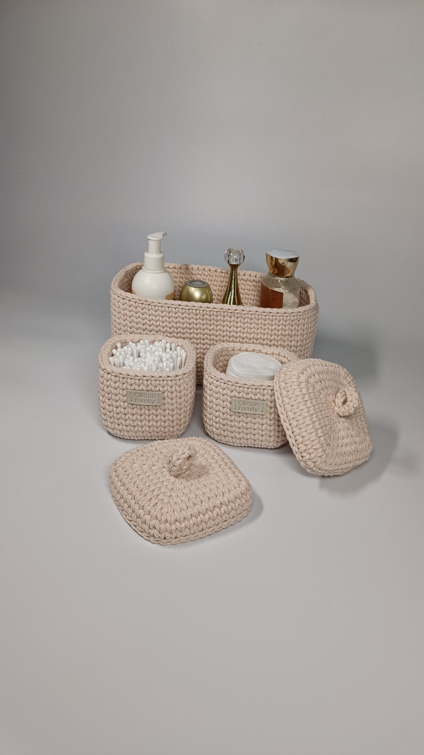 QUAD BOX Set — Nude | Soft Minimalist Cotton Storage