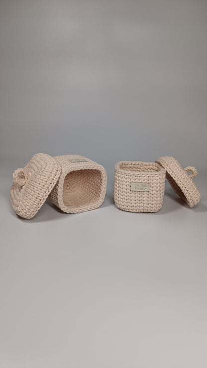 QUAD BOX Set — Nude | Soft Minimalist Cotton Storage