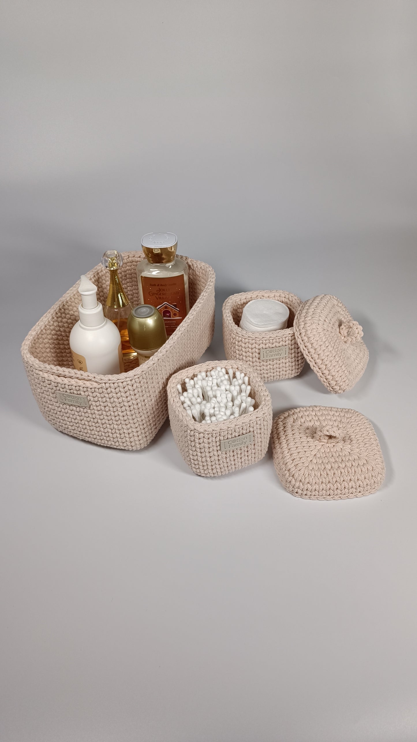 QUAD BOX Set — Nude | Soft Minimalist Cotton Storage