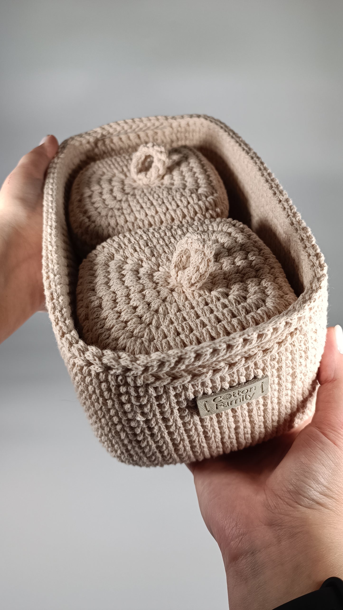 QUAD BOX Set — Nude | Soft Minimalist Cotton Storage