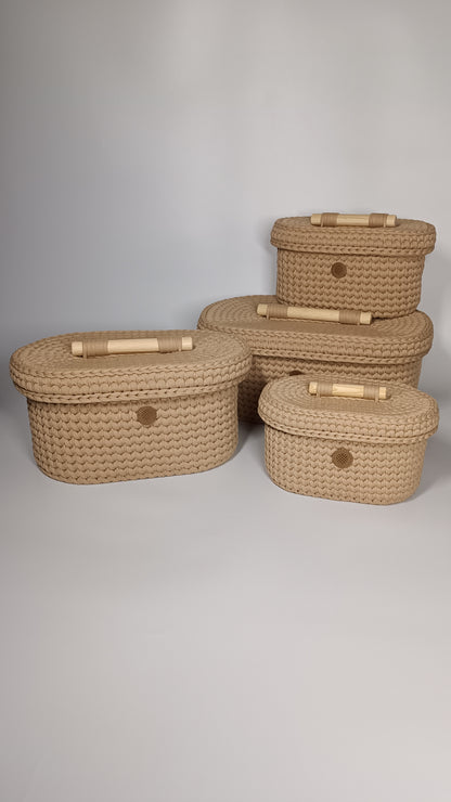 "BOX" Oval Knitted Basket LARGE