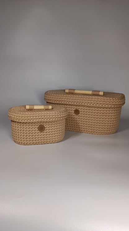 "BOX" Oval Knitted Basket LARGE