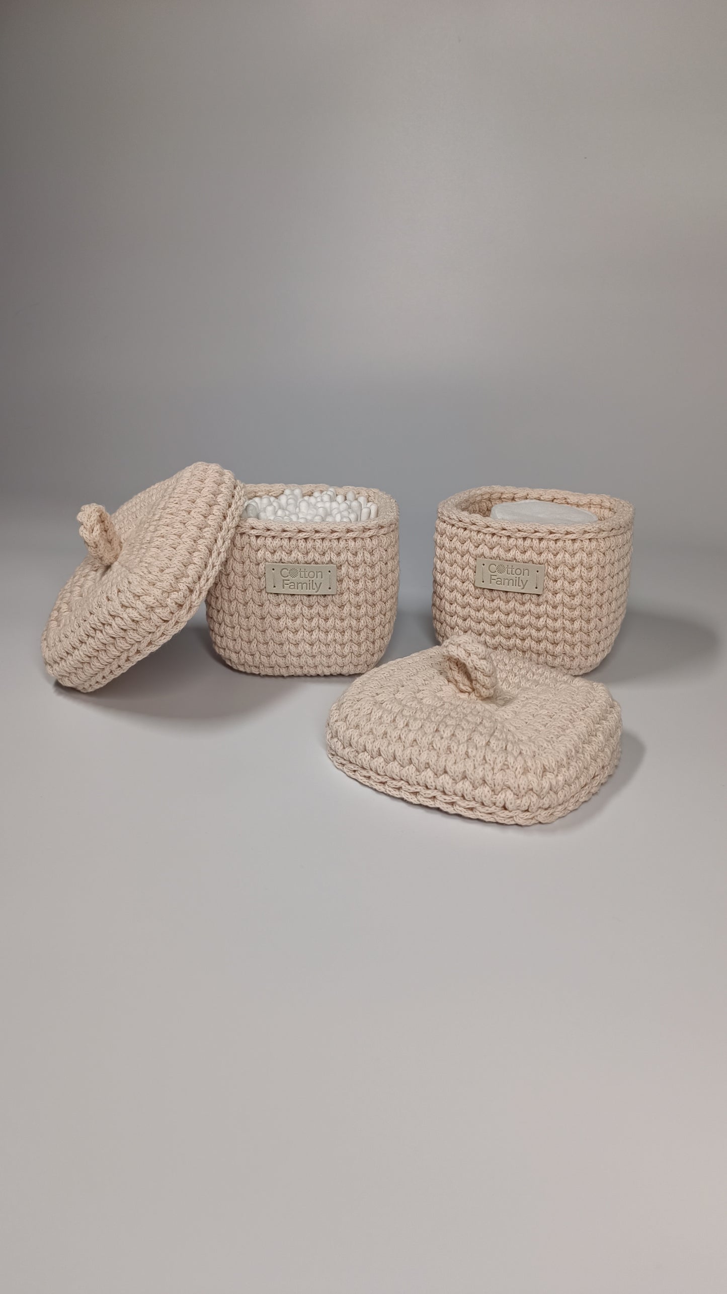 QUAD BOX Set — Nude | Soft Minimalist Cotton Storage