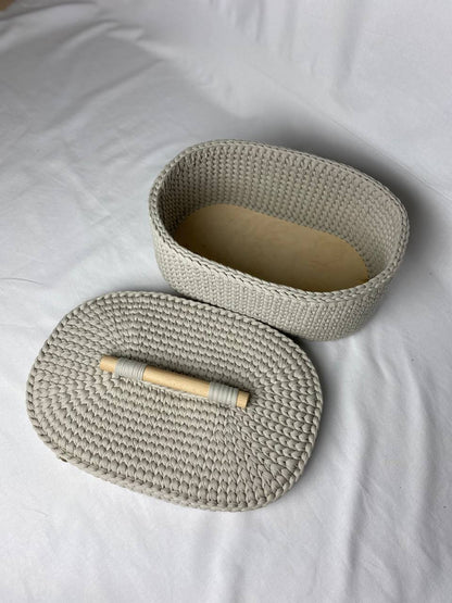 "BOX" Oval Knitted Basket LARGE
