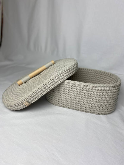 "BOX" Oval Knitted Basket LARGE