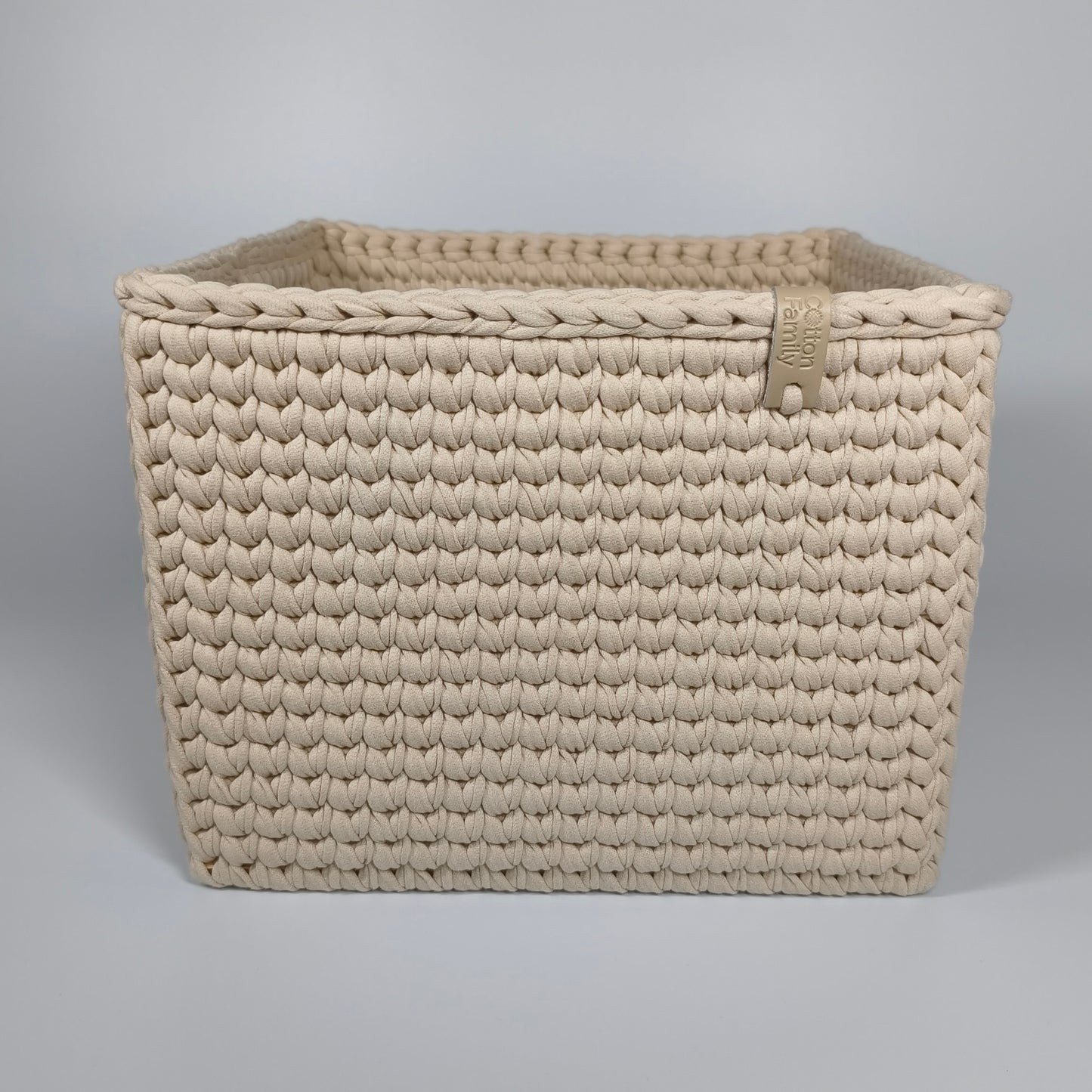 CUBE Wood Basket — Powder Beige