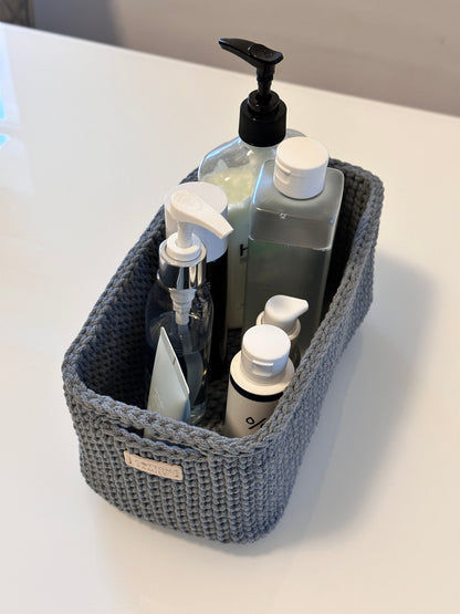 QUAD BOX Set — Steel | Handcrafted Cotton-Cord Bathroom & Home Organizers