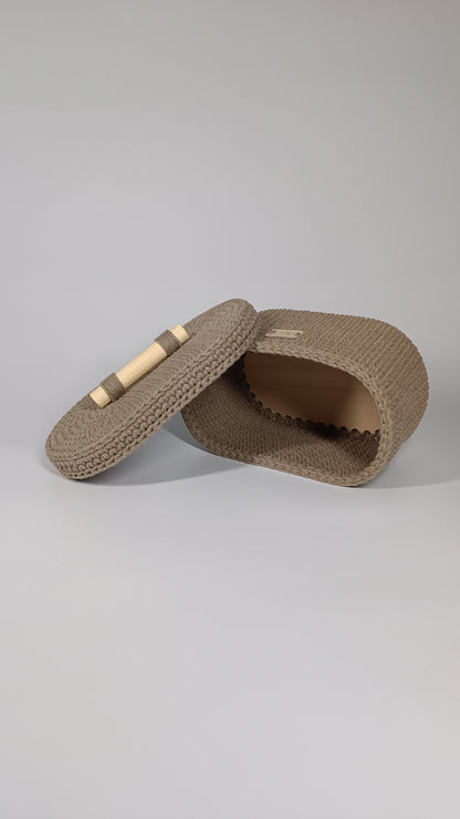 "BOX" Oval Knitted Basket SMALL