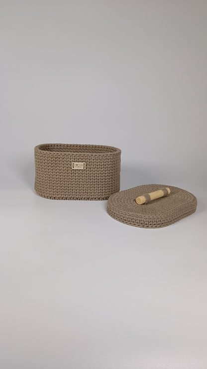 "BOX" Oval Knitted Basket SMALL