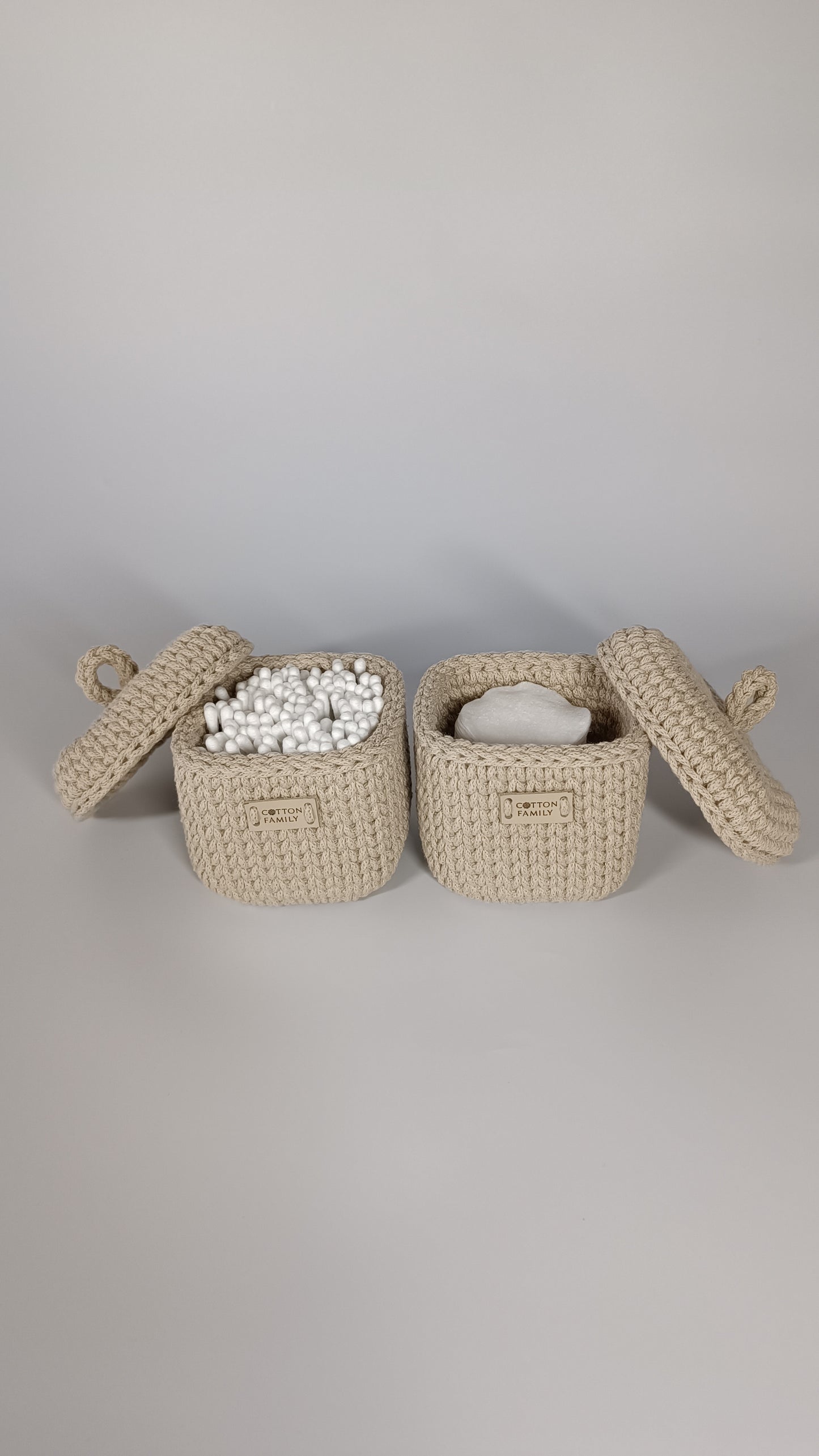 QUAD BOX Set — Beige | Natural Cotton Home Storage