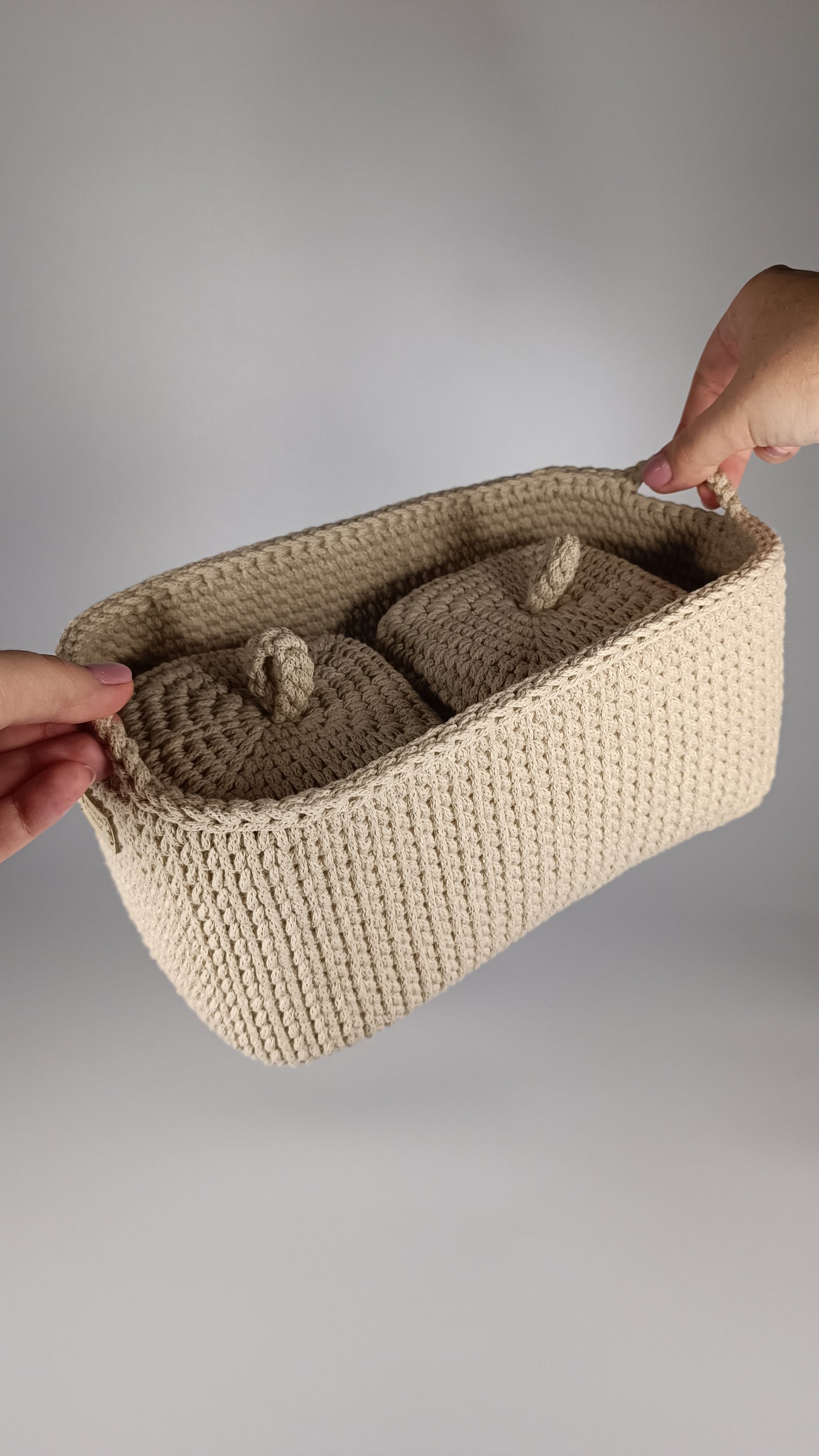 QUAD BOX Set — Beige | Natural Cotton Home Storage