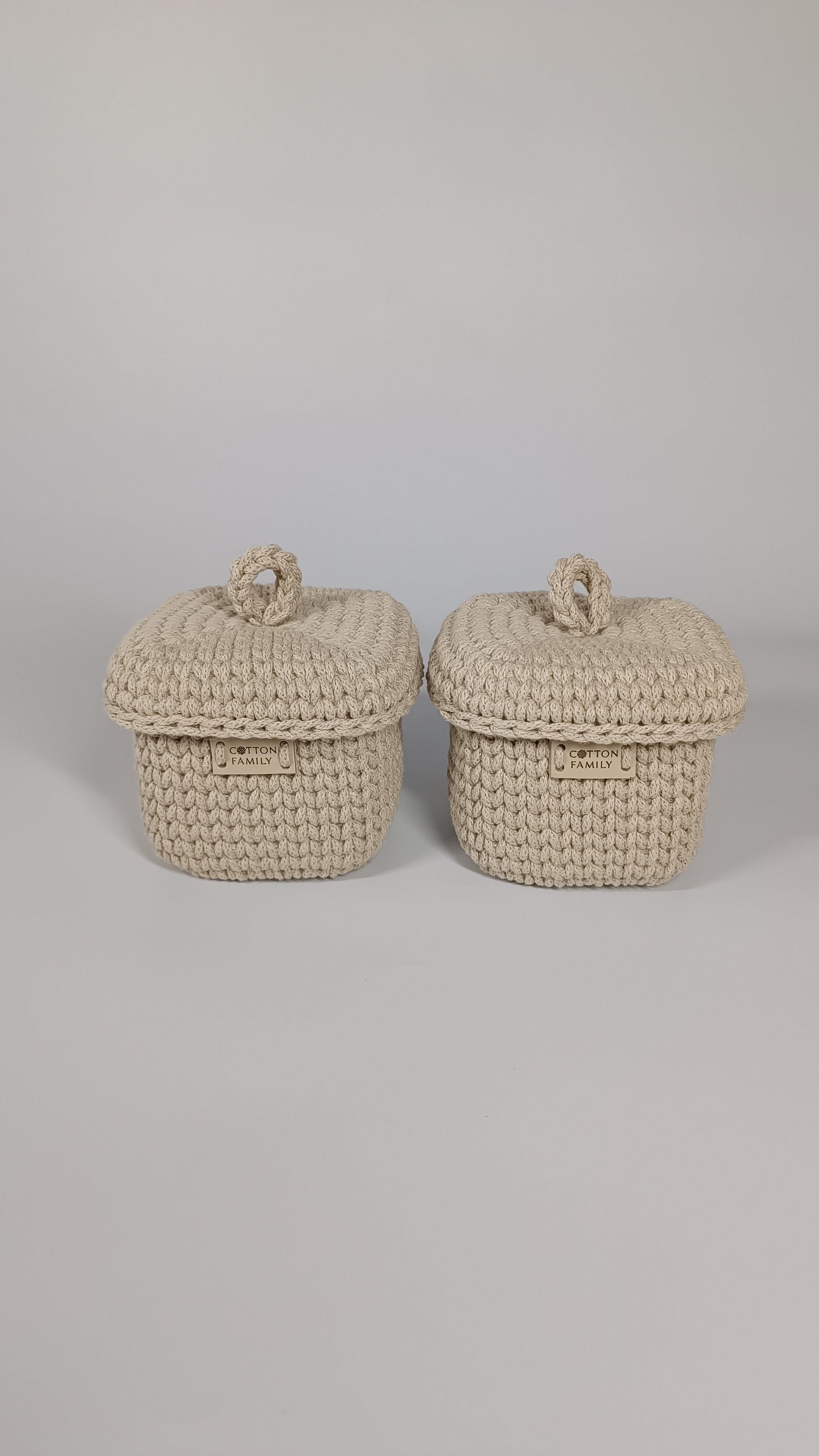 QUAD BOX Set — Beige | Natural Cotton Home Storage