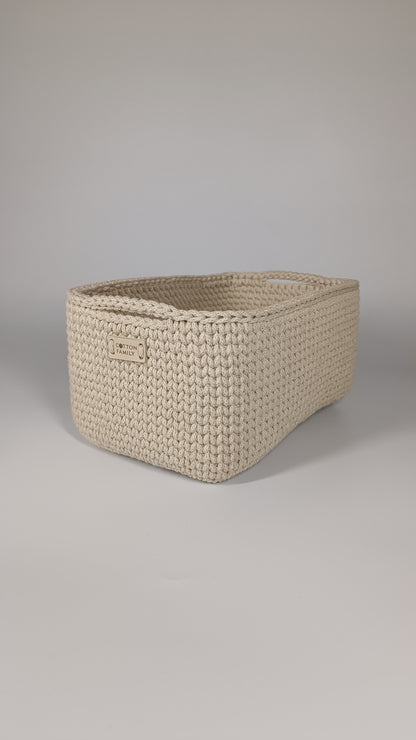 QUAD BOX Set — Beige | Natural Cotton Home Storage