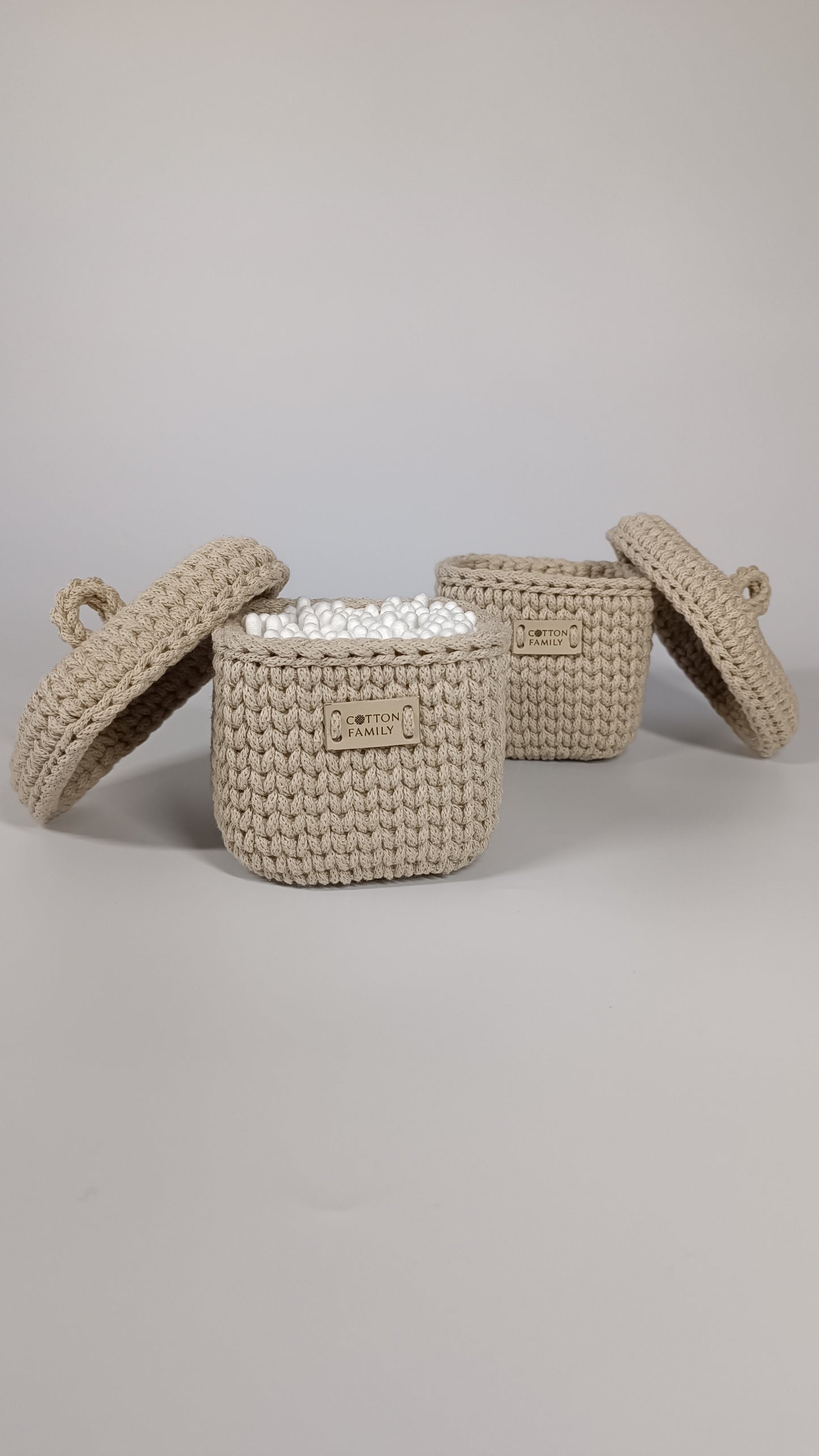 QUAD BOX Set — Beige | Natural Cotton Home Storage