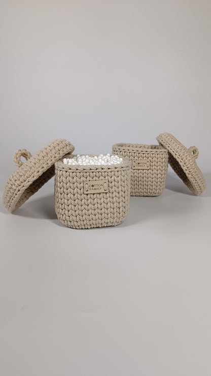 QUAD BOX Set — Beige | Natural Cotton Home Storage