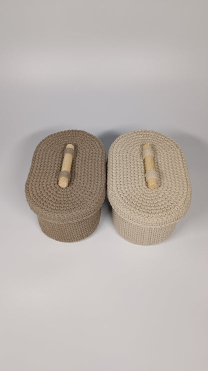 "BOX" Oval Knitted Basket SMALL