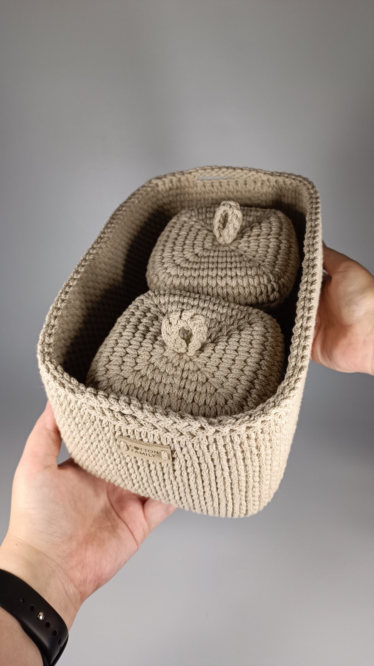 QUAD BOX Set — Beige | Natural Cotton Home Storage