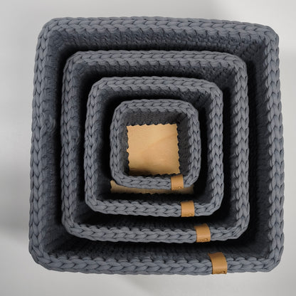 CUBE Wood Basket — Slate