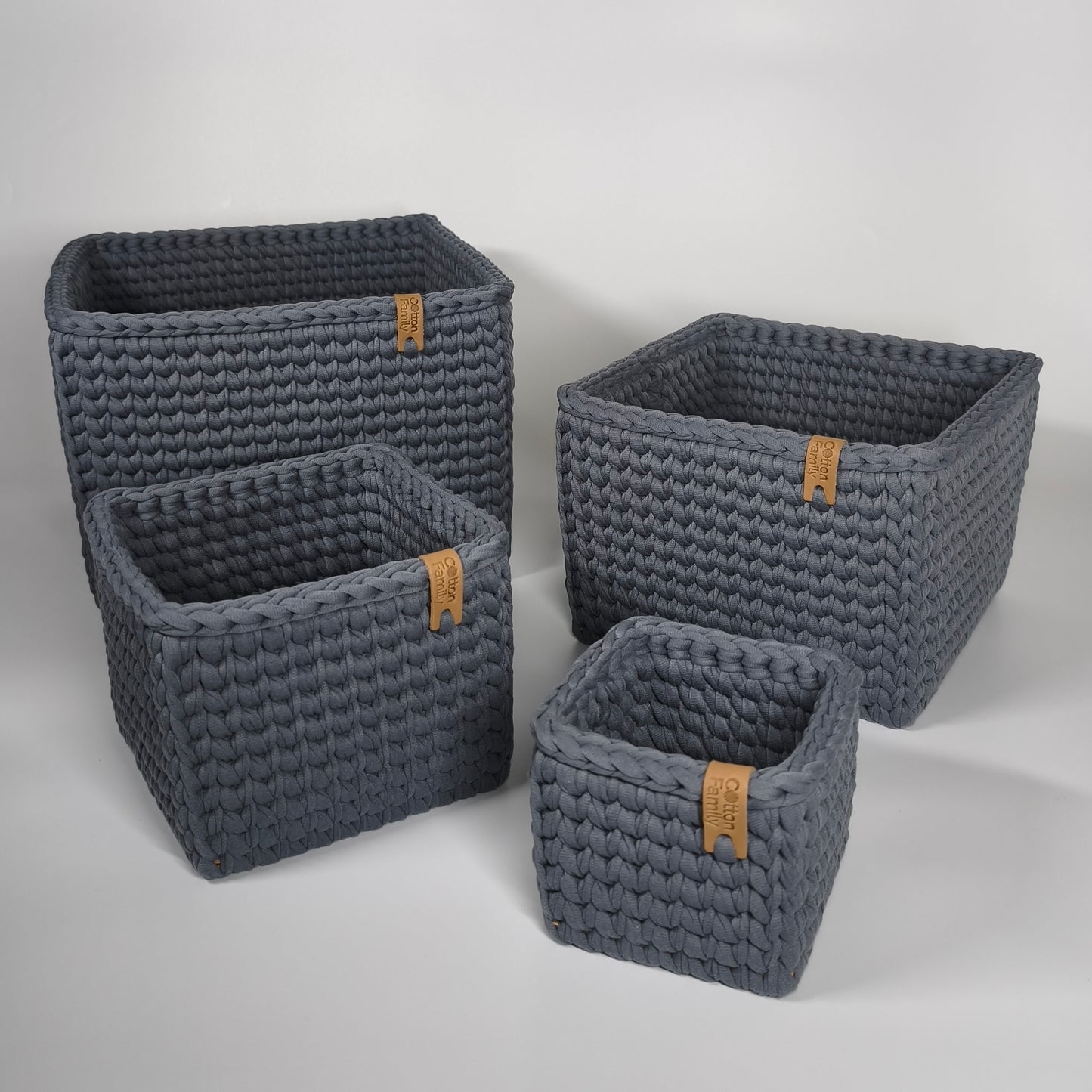 CUBE Wood Basket — Slate