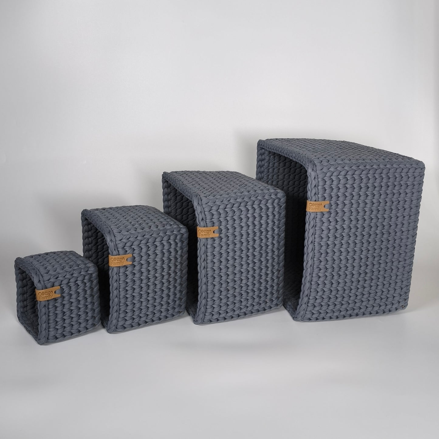 CUBE Wood Basket — Slate