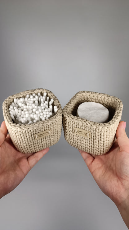 QUAD BOX Set — Beige | Natural Cotton Home Storage