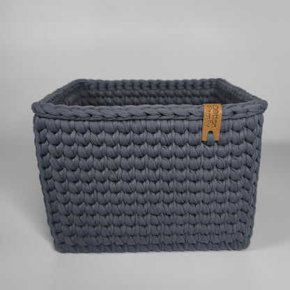 CUBE Wood Basket — Slate