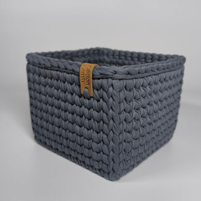 CUBE Wood Basket — Slate