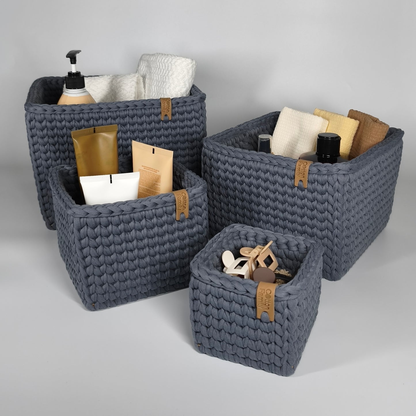 CUBE Wood Basket — Slate