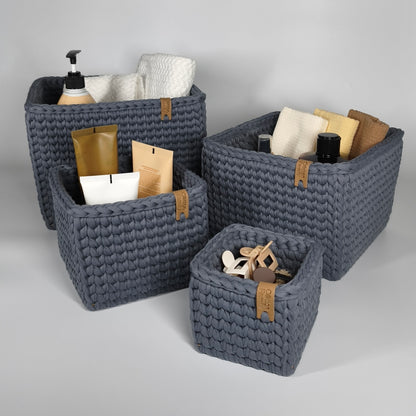 CUBE Wood Basket — Slate