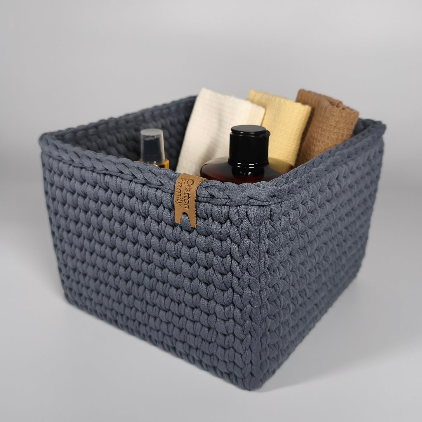 CUBE Wood Basket — Slate