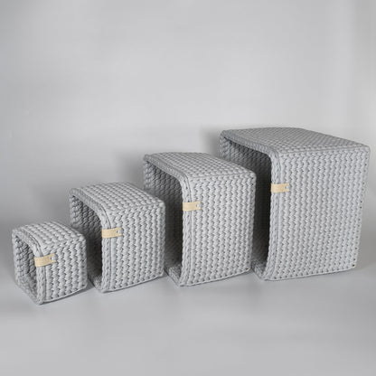 CUBE Wood Basket — Silver Blue