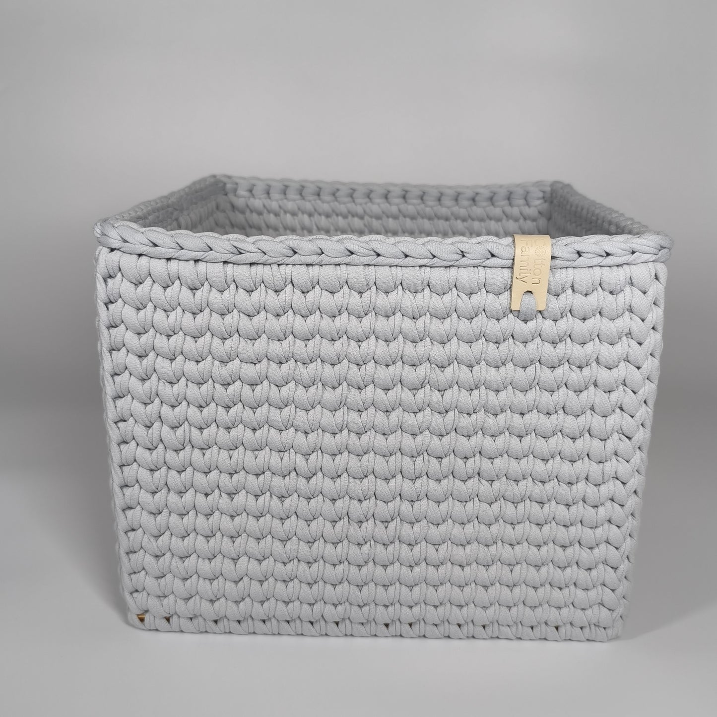 CUBE Wood Basket — Silver Blue