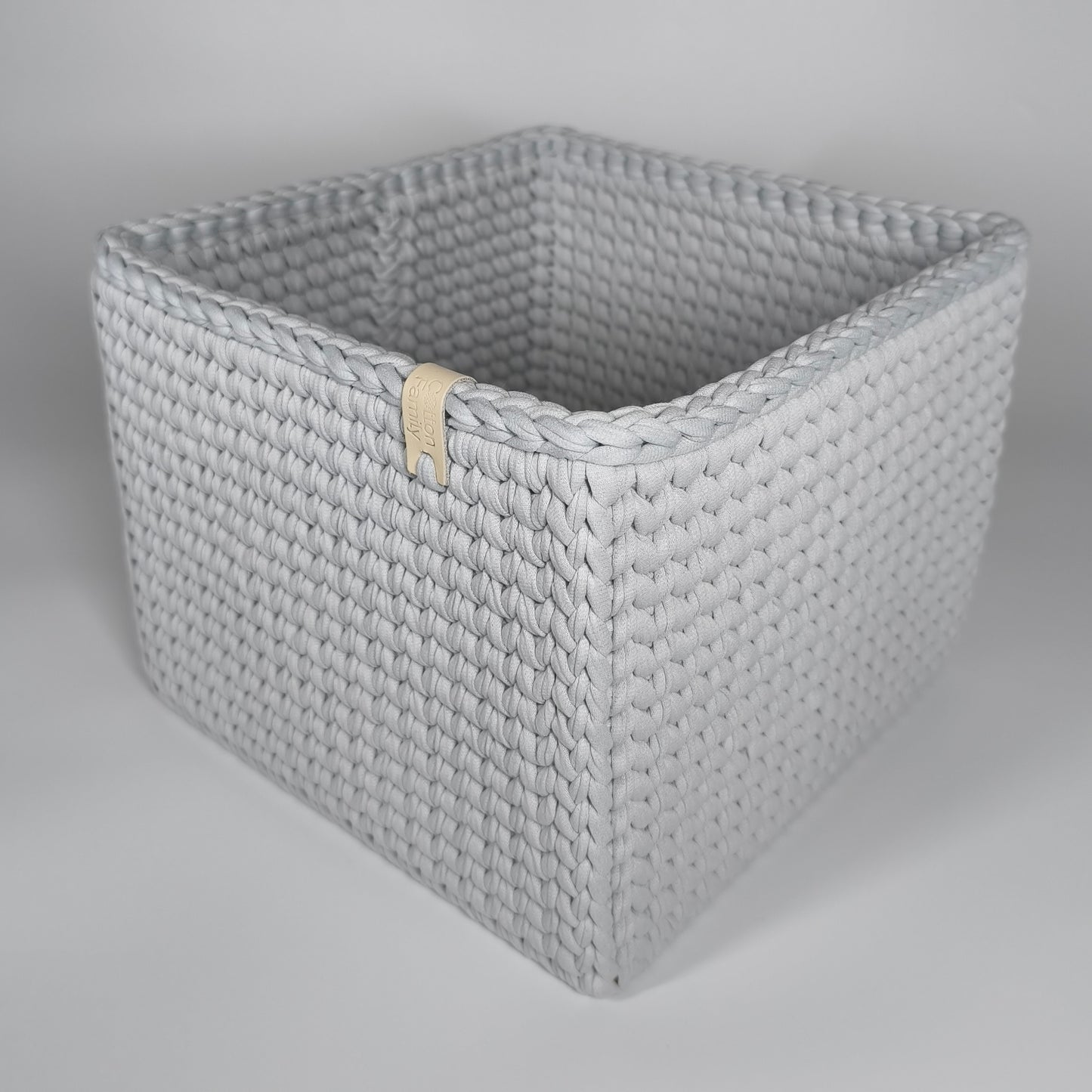 CUBE Wood Basket — Silver Blue