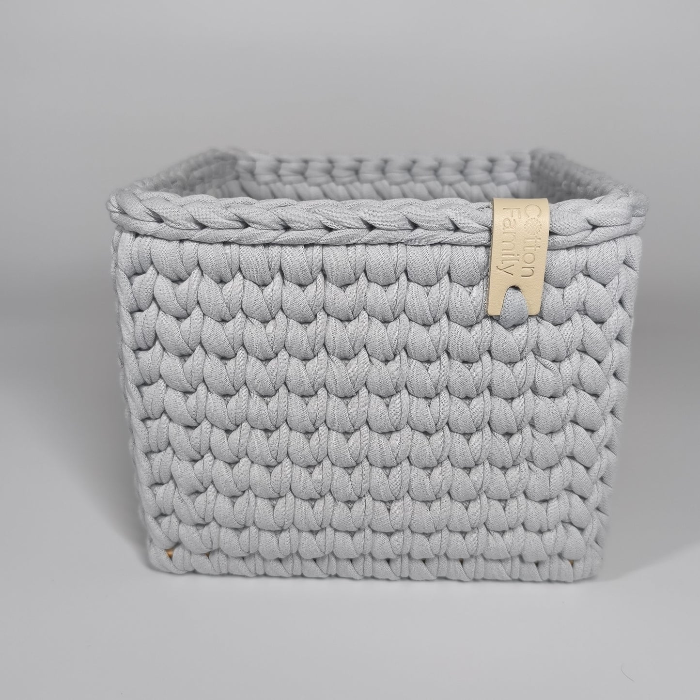 CUBE Wood Basket — Silver Blue