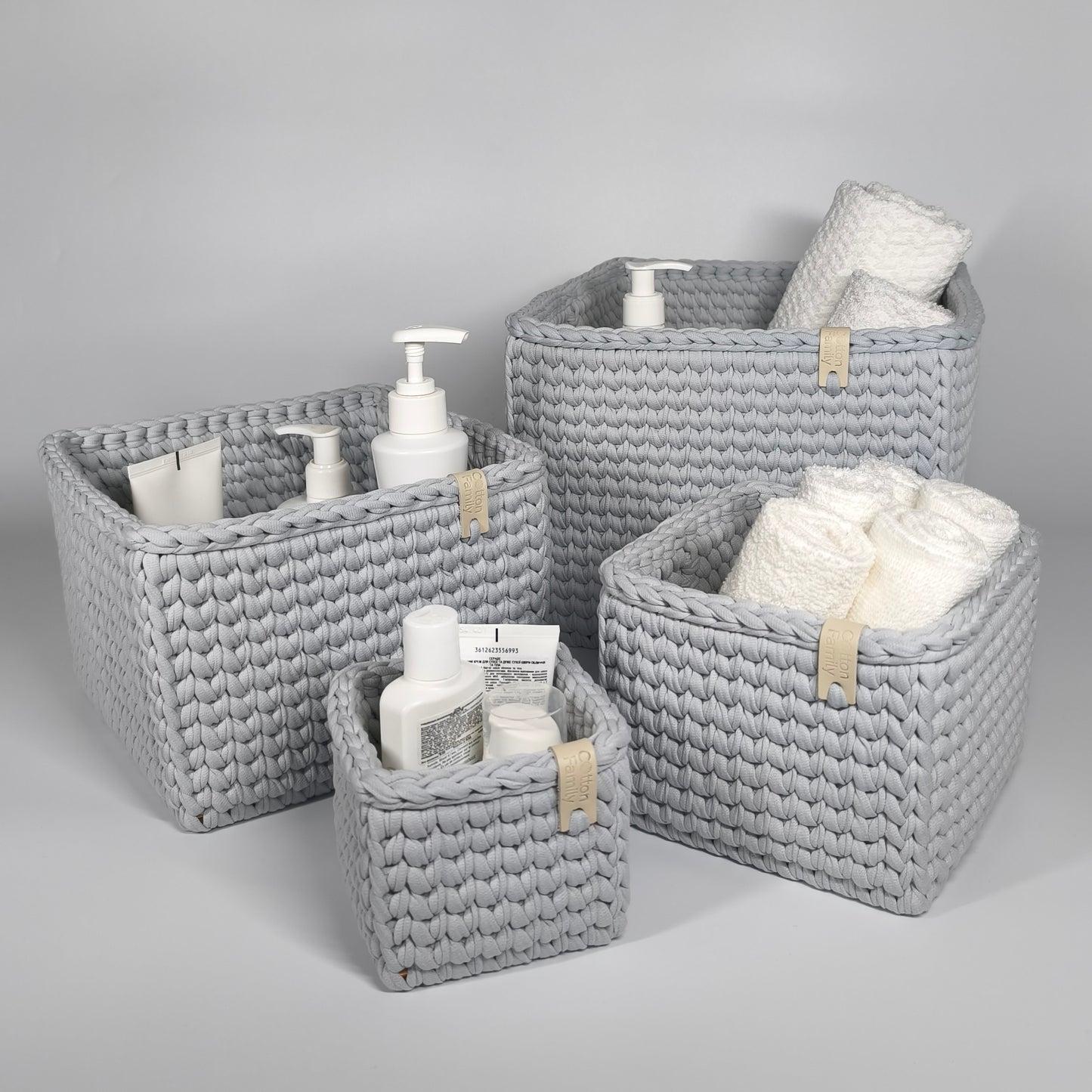 CUBE Wood Basket — Silver Blue