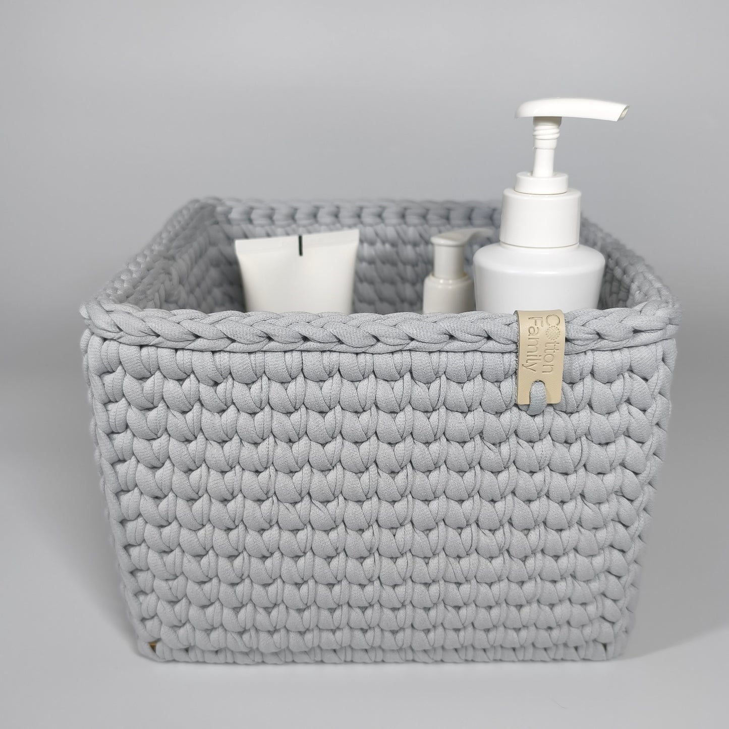 CUBE Wood Basket — Silver Blue