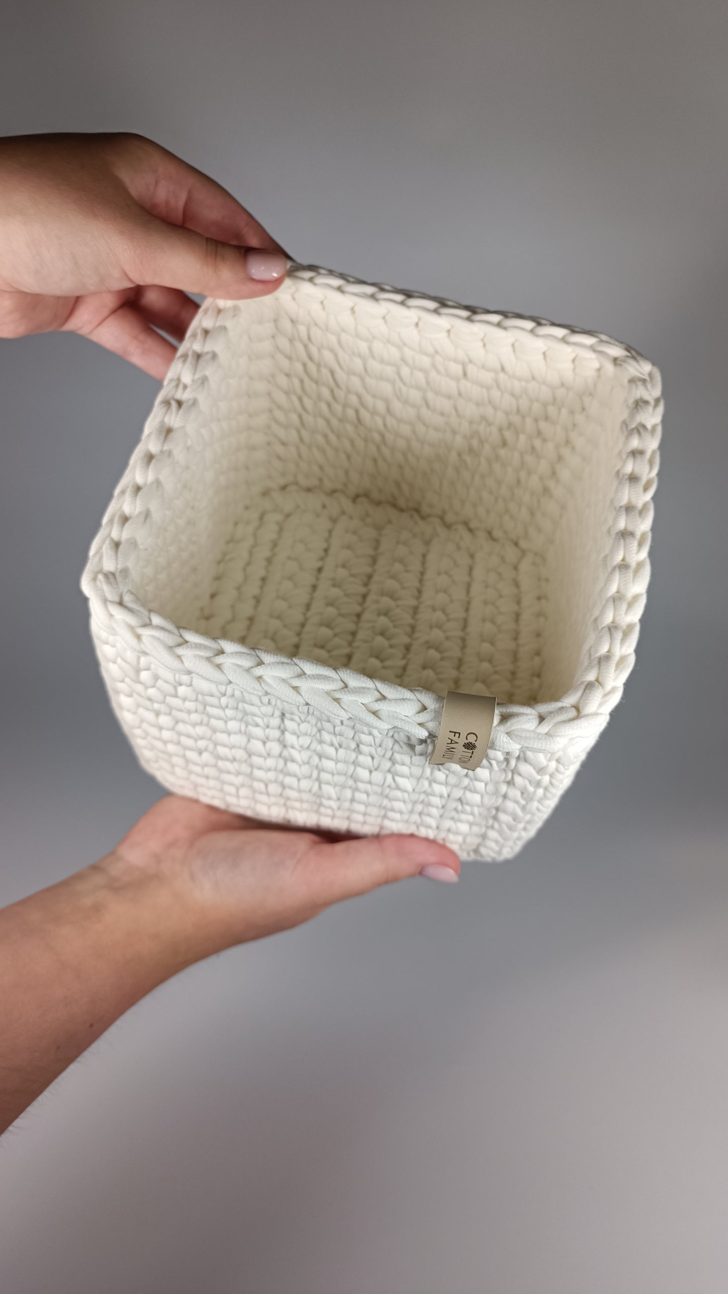 CUBE Set — Milk | Handmade Crochet Storage Baskets (Set of 3)