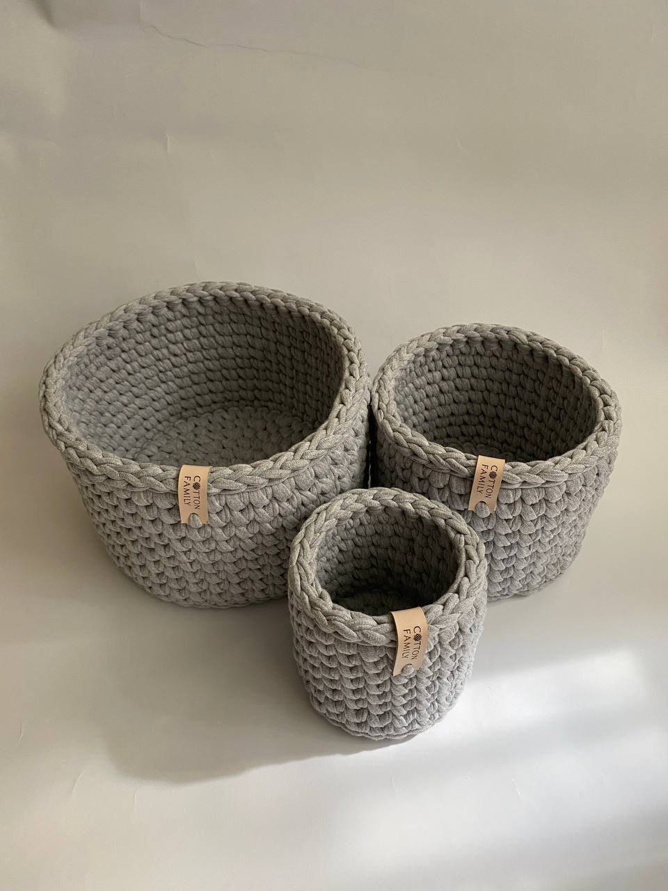 "CLASSIC"  Set of 3 Round Organizer Baskets