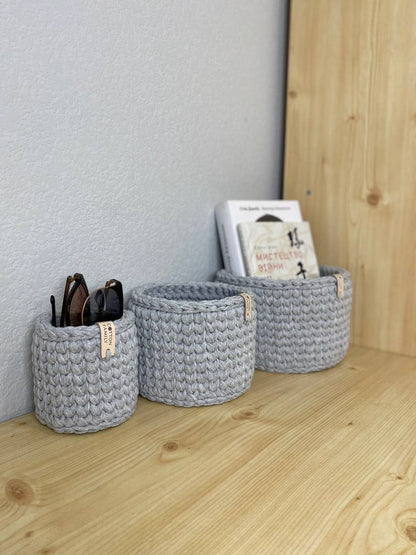 "CLASSIC"  Set of 3 Round Organizer Baskets