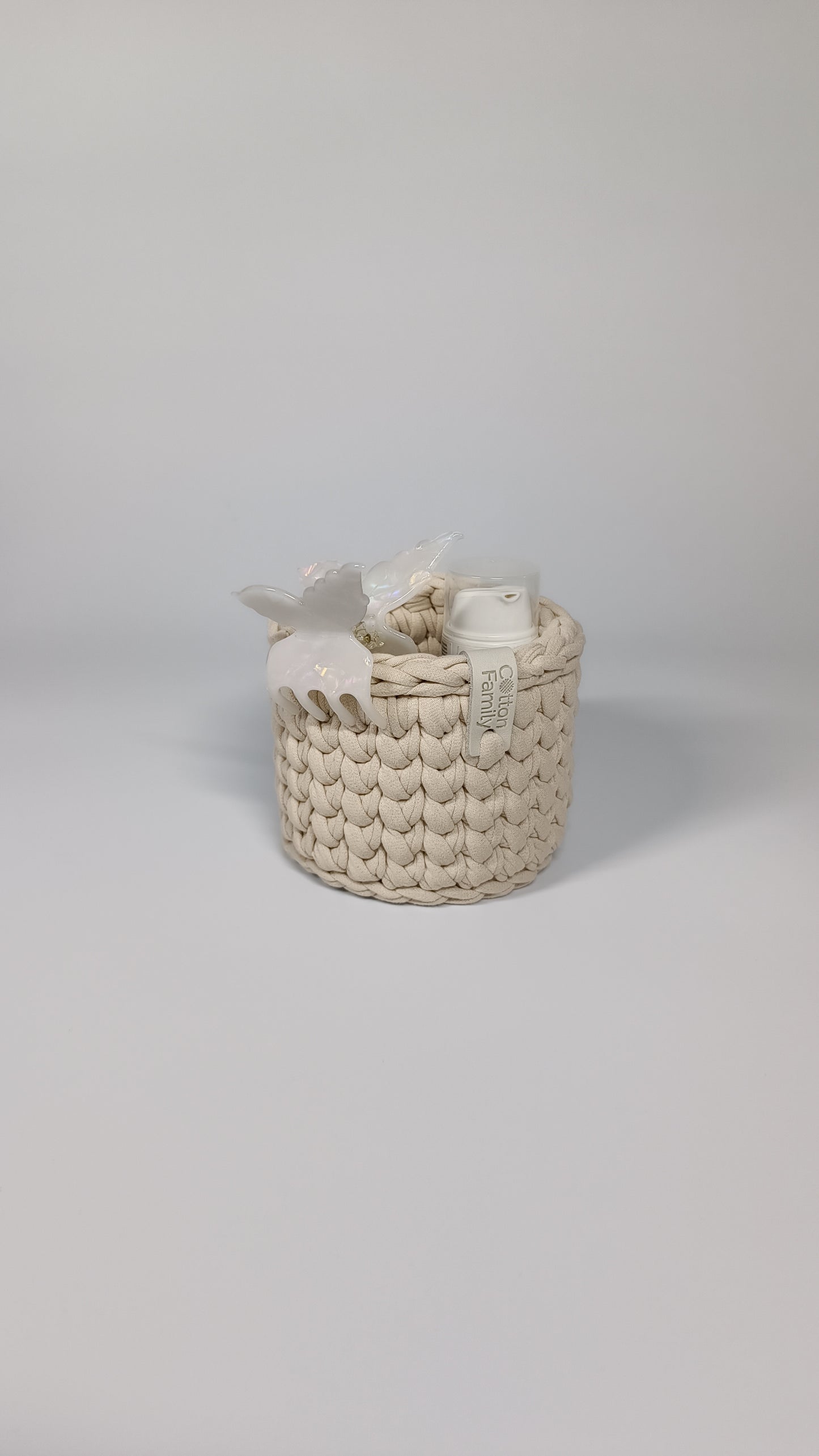 CLASSIC Set — Beige Powder | Handmade Round Crochet Storage Baskets (Set of 3)