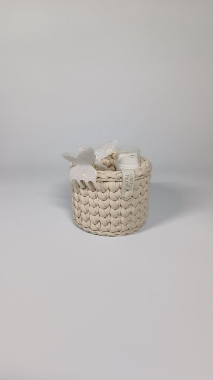 CLASSIC Set — Beige Powder | Handmade Round Crochet Storage Baskets (Set of 3)