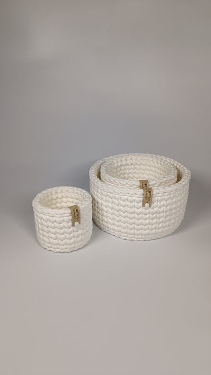 "CLASSIC" Set of 3 Round Organizer Baskets