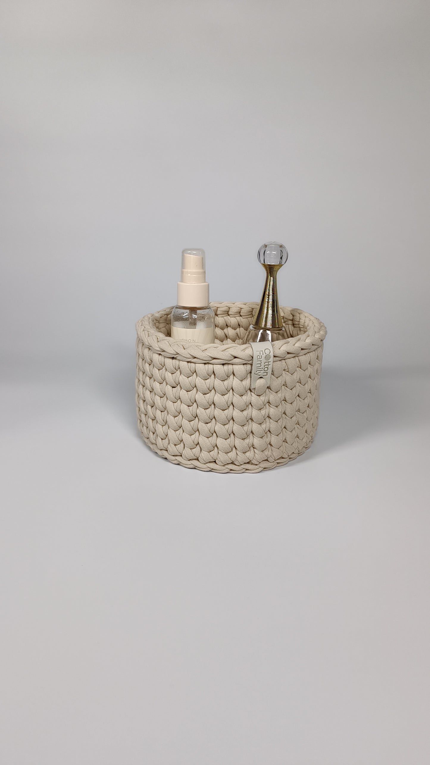 CLASSIC Set — Beige Powder | Handmade Round Crochet Storage Baskets (Set of 3)