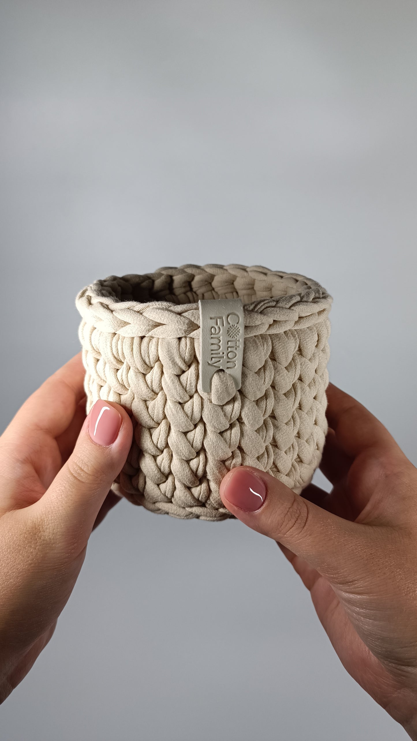 CLASSIC Set — Beige Powder | Handmade Round Crochet Storage Baskets (Set of 3)