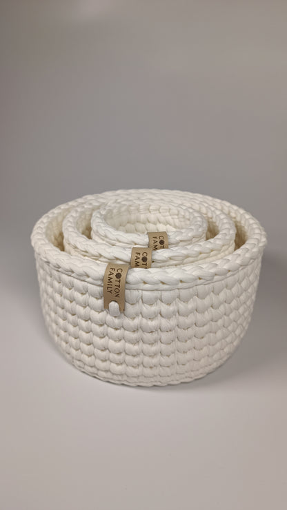 "CLASSIC" Set of 3 Round Organizer Baskets