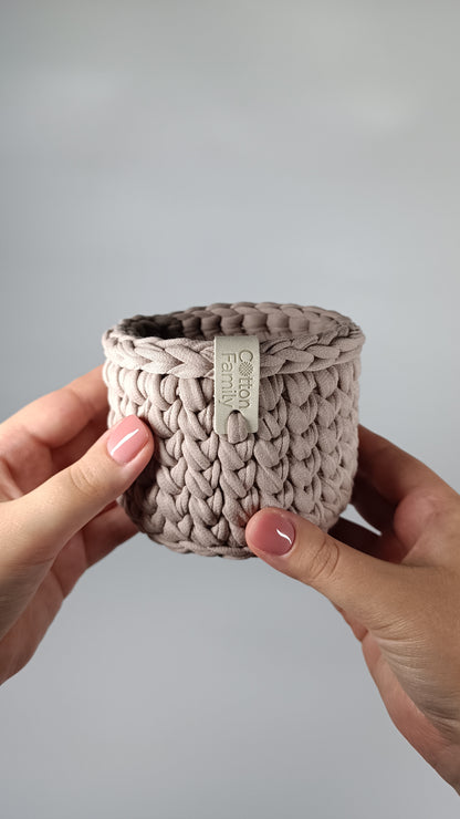 CLASSIC Set — French Gray | Handmade Round Crochet Storage Baskets (Set of 3)